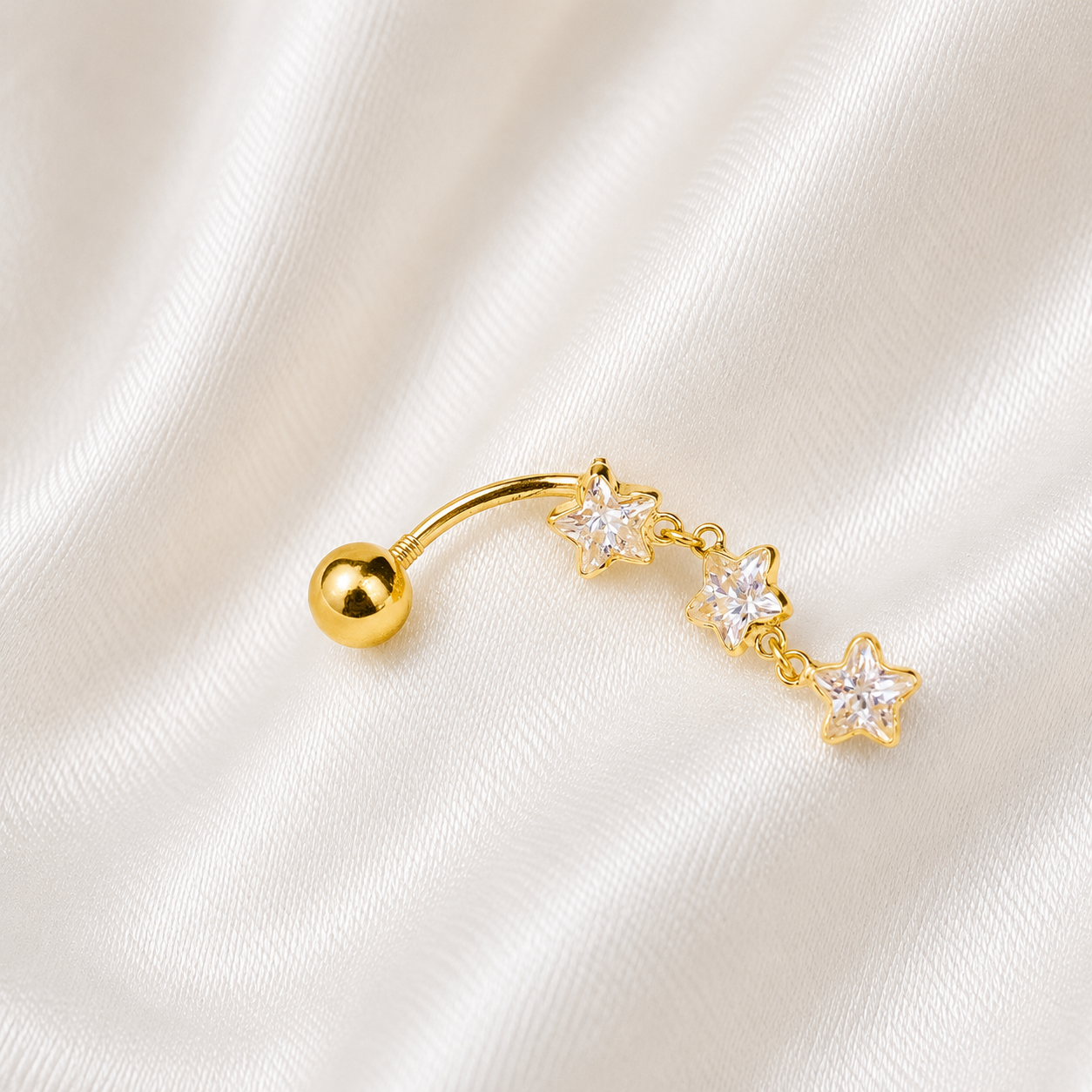 PIERCING DE UMBIGO COM ESTRELAS