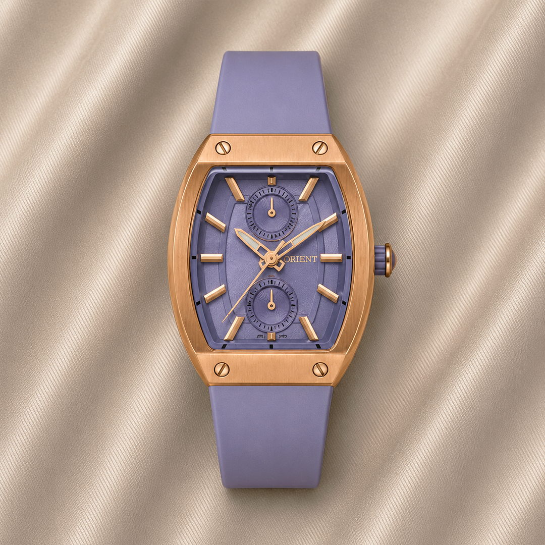 RELÓGIO ORIENT FEMININO ROSÉ MOSTRADOR AZUL
