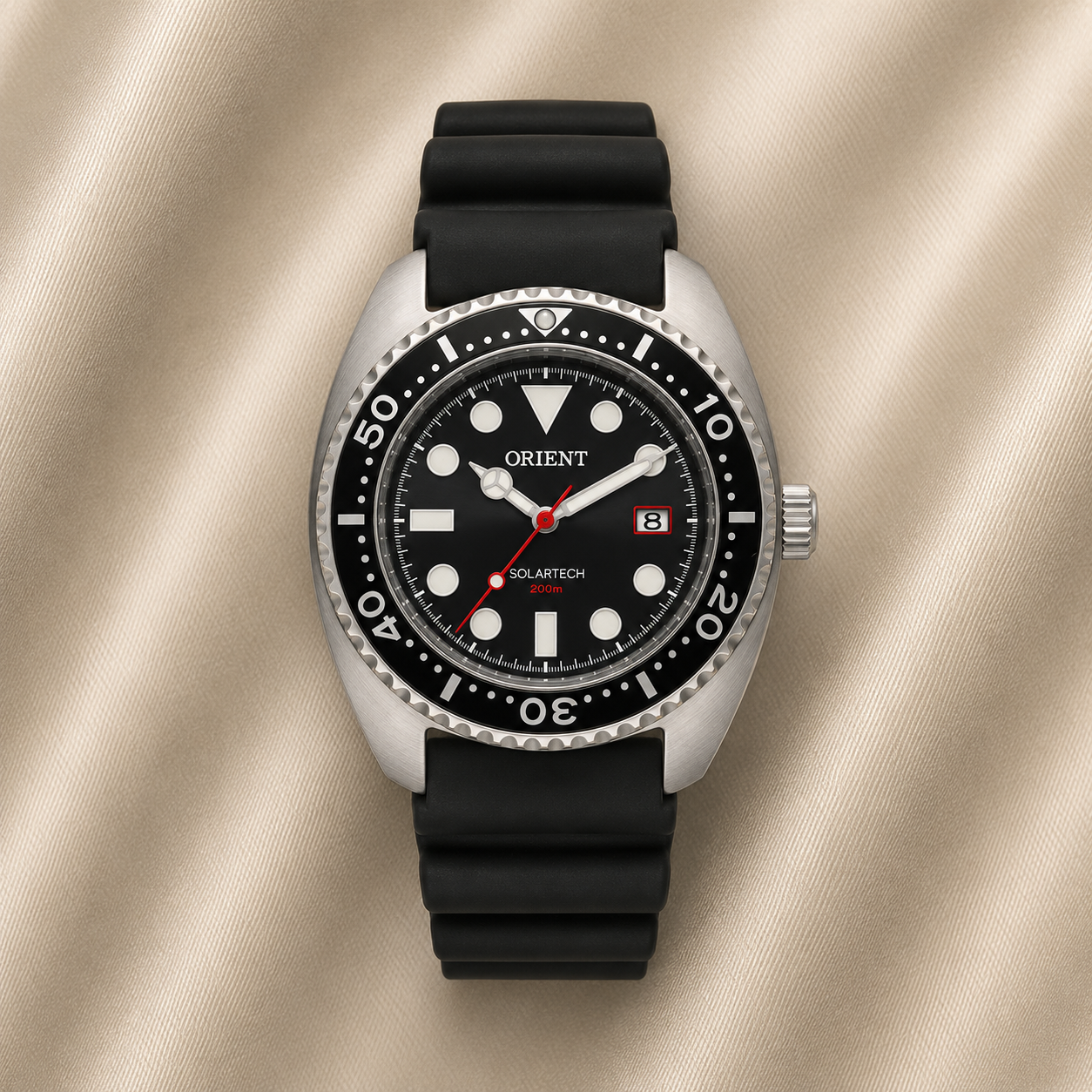 RELÓGIO ORIENT MASCULINO SOLARTECH PRATA E PRETO