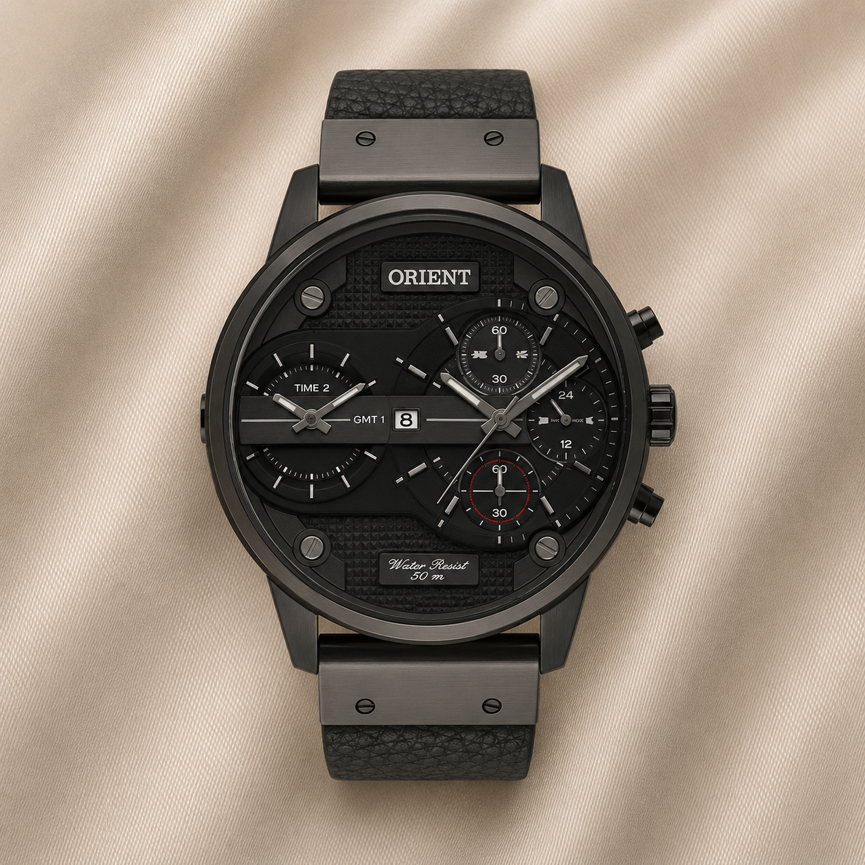 RELÓGIO ORIENT MASCULINO PRETO CRONÓGRAFO