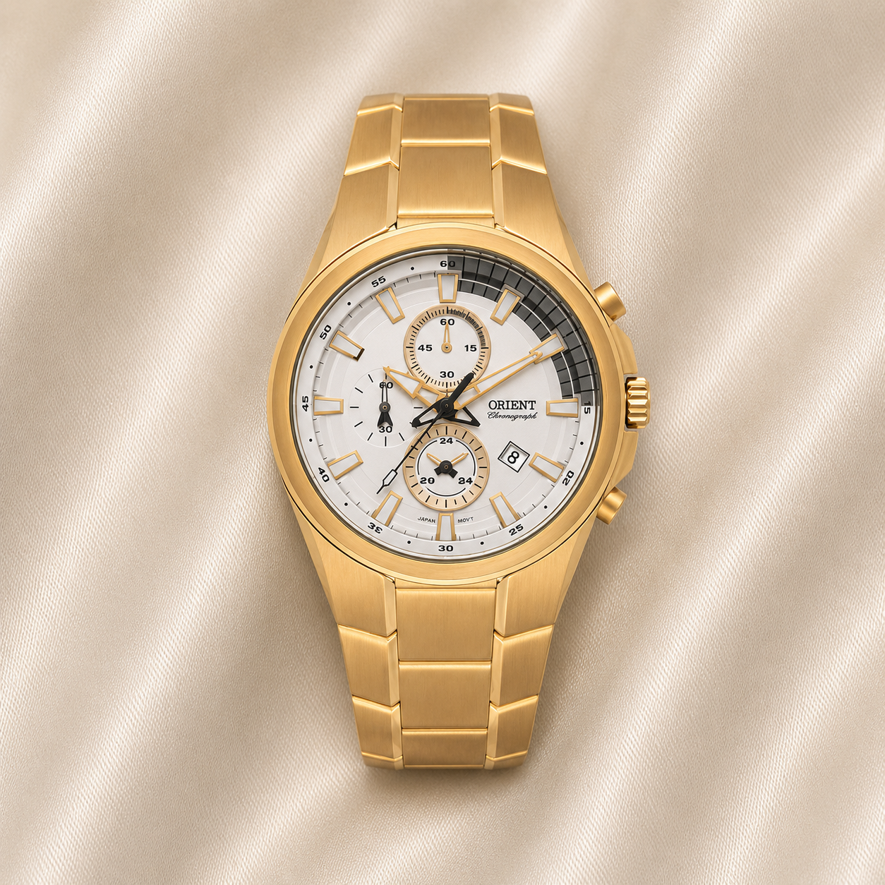 RELÓGIO ORIENT MASCULINO CRONÓGRAFO DOURADO