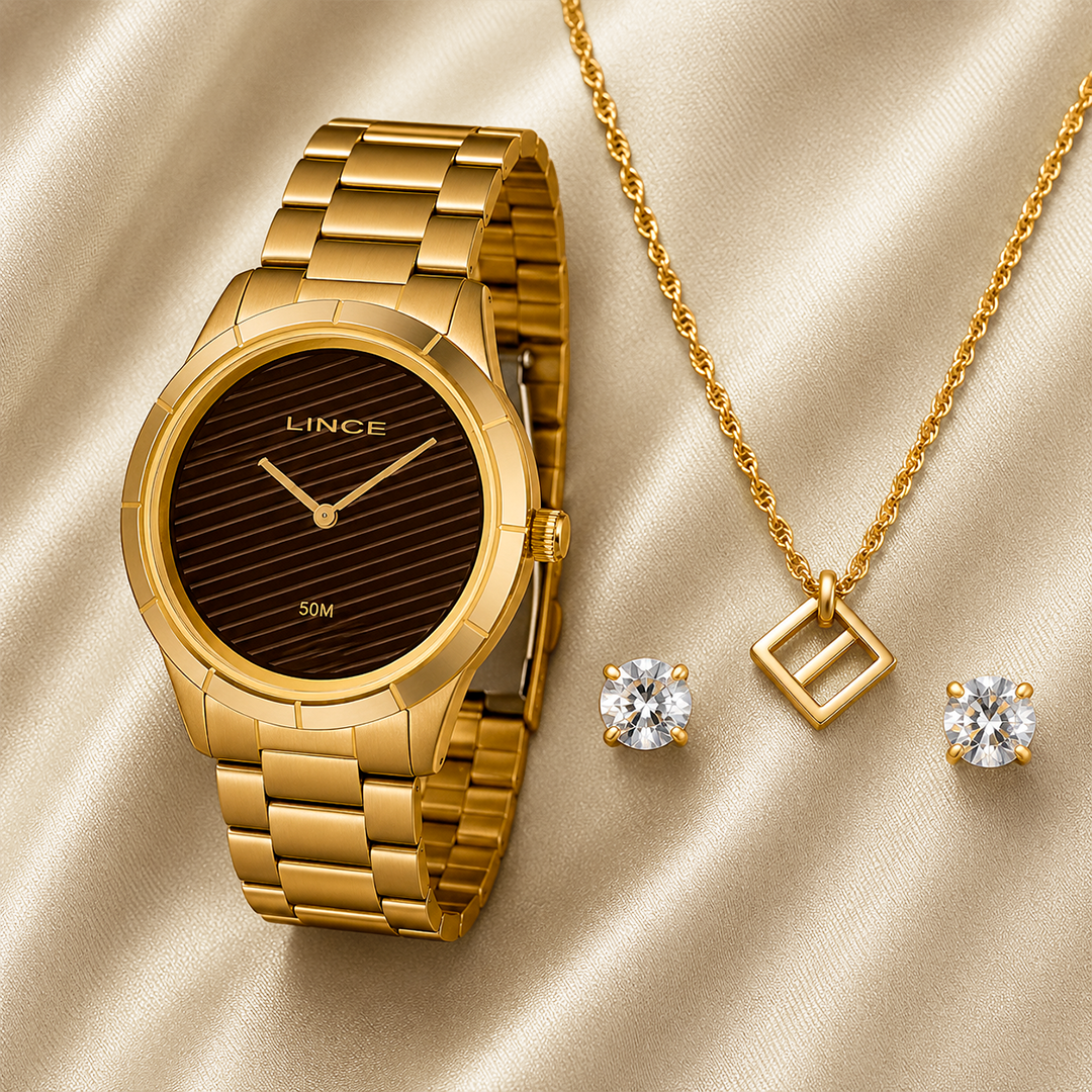 RELÓGIO LINCE FEMININO DOURADO